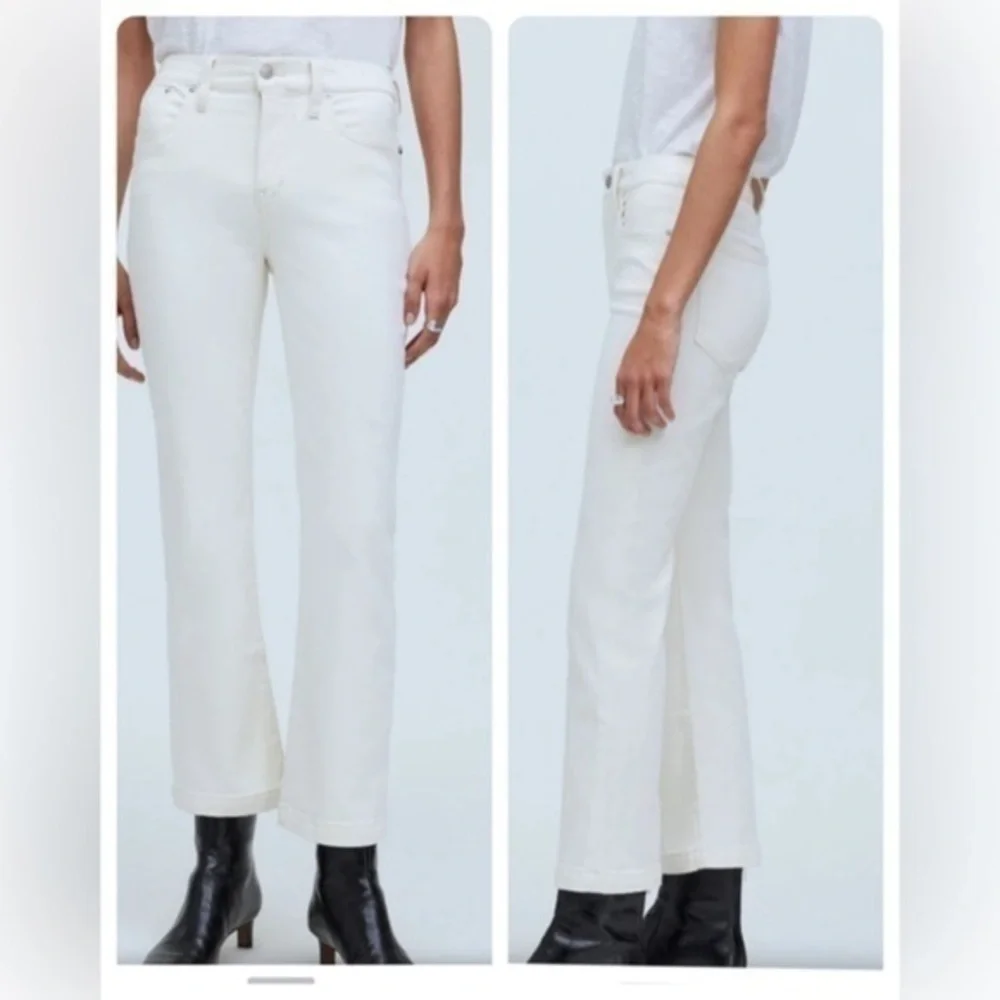 Madewell Kick Out Crop Jeans Cream Vintage Canvas Size 25